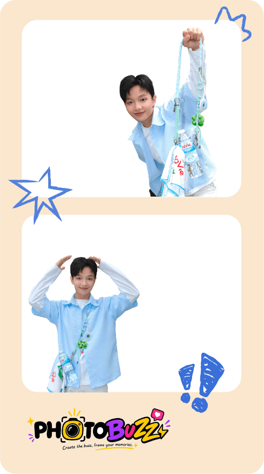 Mẫu photobooth Idol Blue Doodles