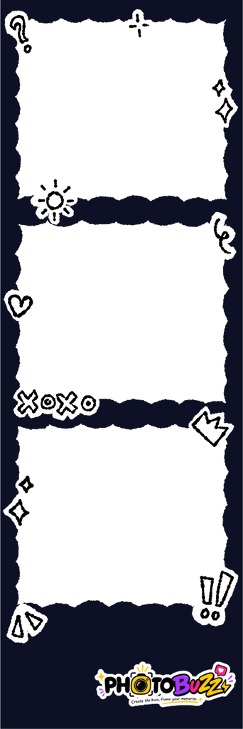Mẫu photobooth Navy Doodle Mây