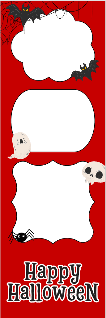 Mẫu photobooth Halloween Dơi Đỏ Kỳ Bí 3 Pose