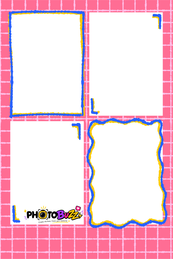 Mẫu photobooth Hồng Y2K 4 Ô