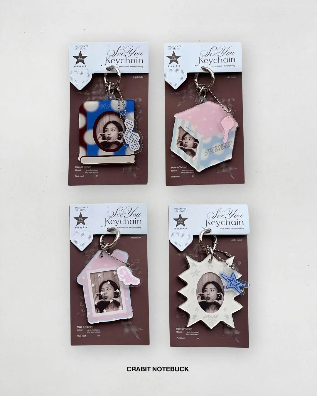 Tự do sáng tạo photobooth keychain với charm lấp lánh