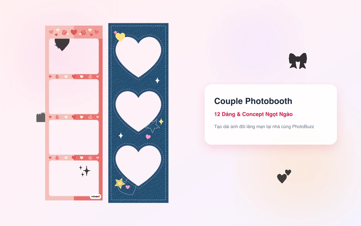 Photobooth online cho cặp đôi: 12 dáng và concept đẹp