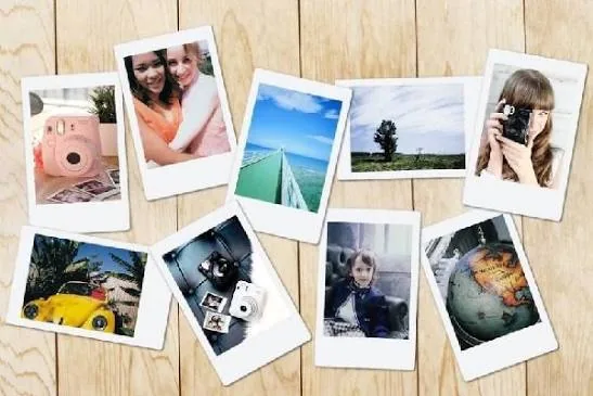 Ảnh polaroid lấy liền với viền trắng đặc trưng