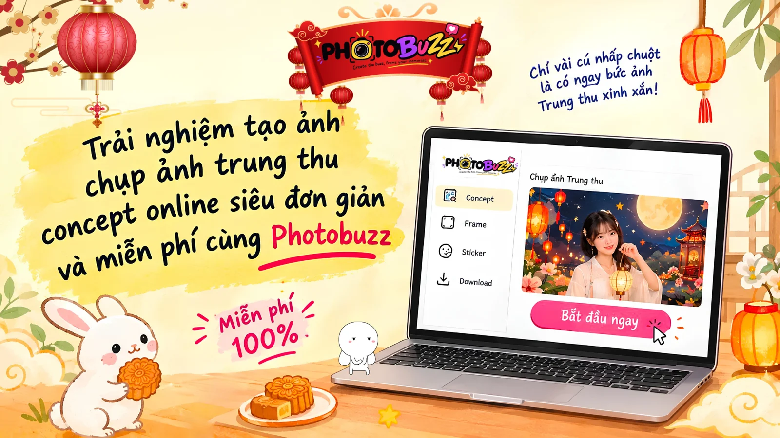 Top concept chụp ảnh trung thu 2026 tự thiết kế online miễn phí